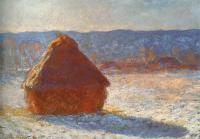 Monet, Claude Oscar - Meules, effet de neige, le matin, Translated title: Haystack, snow effect